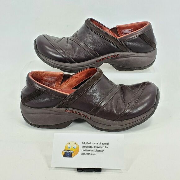 Merrell Promo Patch Bug Casual Slip On Clog Womens Size 6 63796 Brown Red - Picture 5 of 8